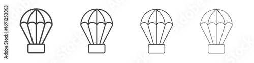 Tableau sur toile Parachute icon simple vector line art symbol