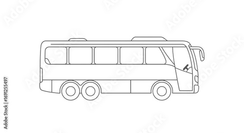 A bus outline illustration against a black background.