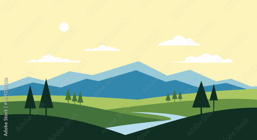 Fototapeta premium landscape with mountains