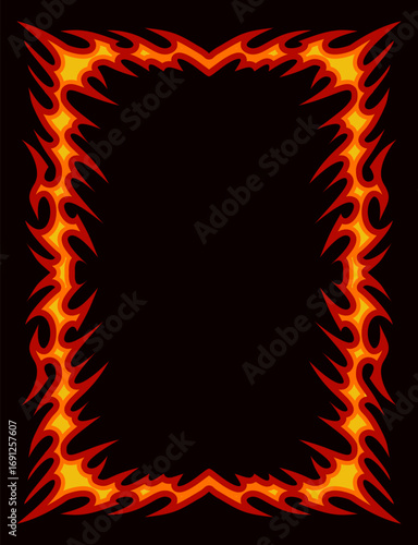 fire frame on black for text, flyer or poster