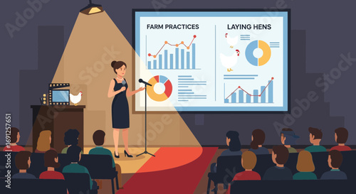 Presentation on Farm Practices and Laying Hens with Speaker and Audience Design
