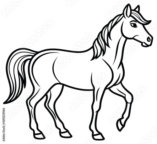 Black horse vector illustration isolated on white background