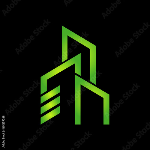 3d render of an abstract symbol made of cubes