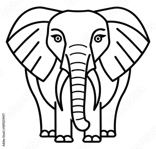 Cartoon elephant illustration isolated on white background