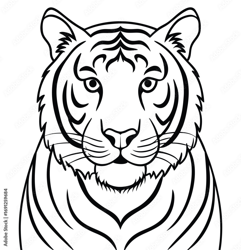 Fototapeta premium White tiger head vector illustration design of a wild animal face logo
