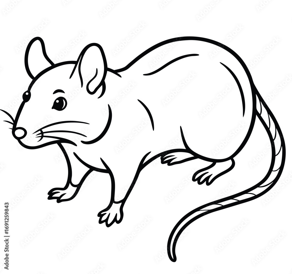 Obraz premium Cartoon vector illustration of a cute rat and mouse on white background
