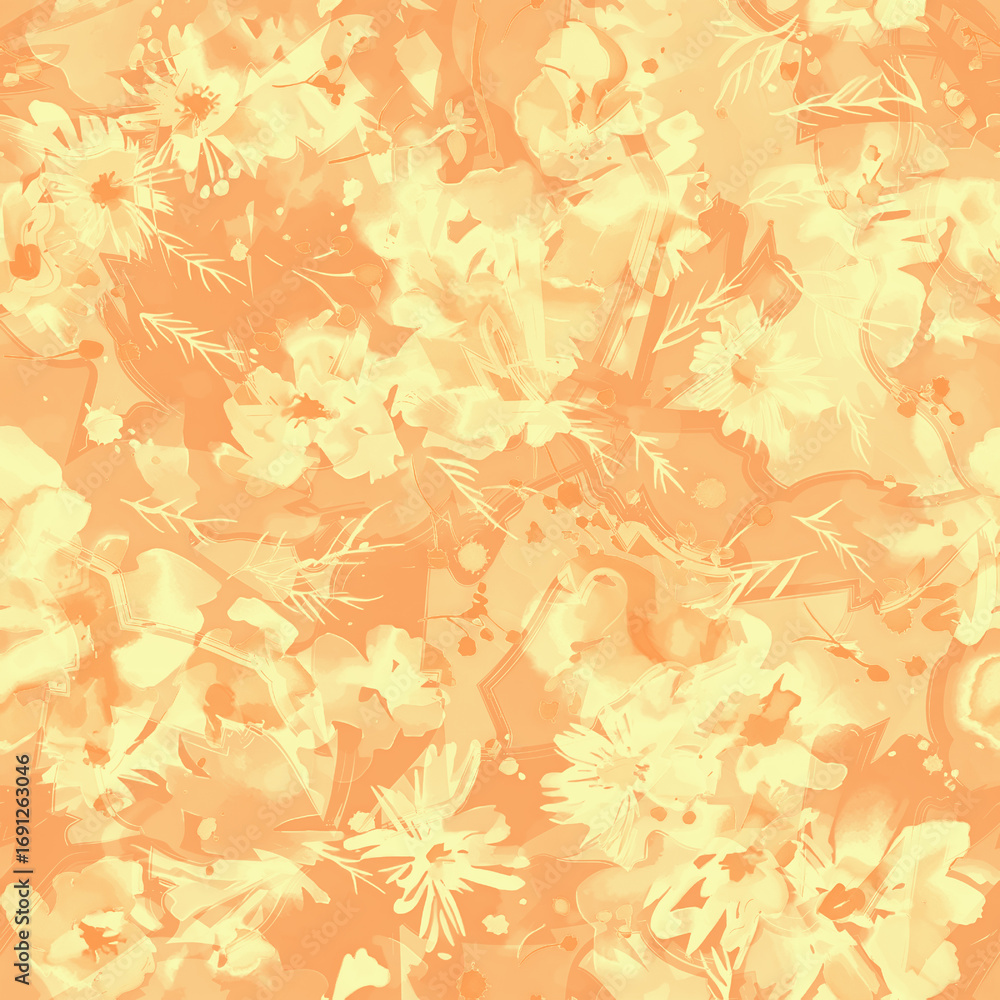 Fototapeta premium Abstract Seamless Pattern Design, Repeatable Textile Fabric Print, Multicolor Allover Floral Design