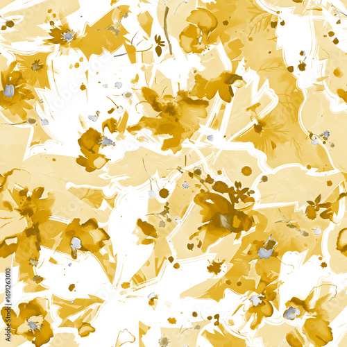 Abstract Seamless Pattern Design, Repeatable Textile Fabric Print, Multicolor Allover Floral Design