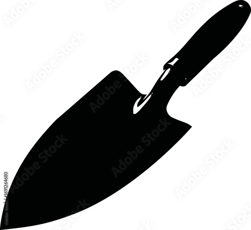 Garden vector hand drawn in garden, garden trowel silhouette in bold minimal — stock vector