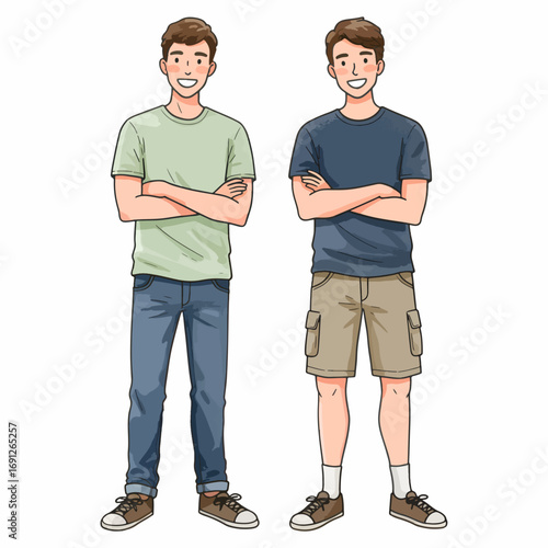 Cartoon Duo guys vector
