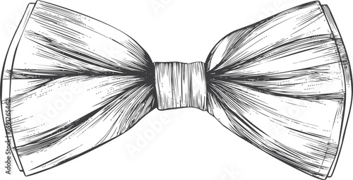 Bow vector sketch hand drawn line art in isolated, vintage bow tie in black — stock vector