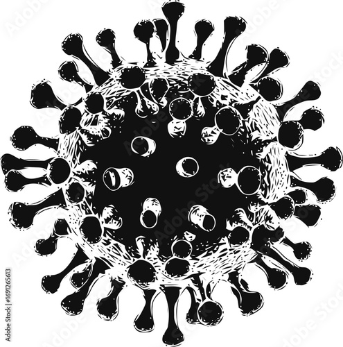 Coronavirus vector sketch hand drawn, coronavirus illustration in style — stock vector