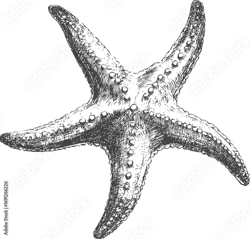 Starfish vector sketch hand drawn in nature, starfish vintage engraving illustration — stock vector