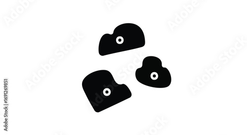 Climbing Holds Set of Three Unique Rock Climbing Grips - EPS Vector Illustration