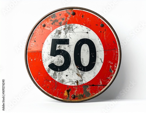 Vintage 50 km/h Speed Limit Sign A Nostalgic Roadside Artifact
