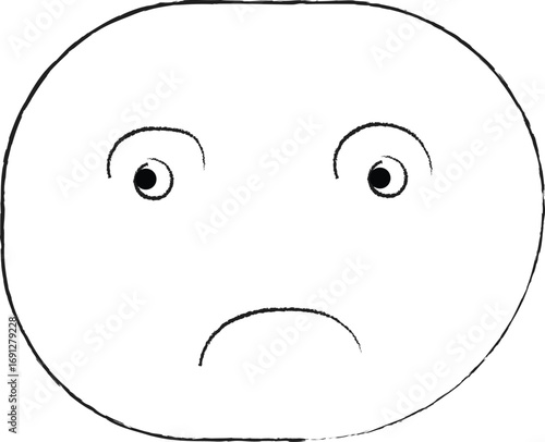 funny cartoon face. Sad Emoji Face Expression