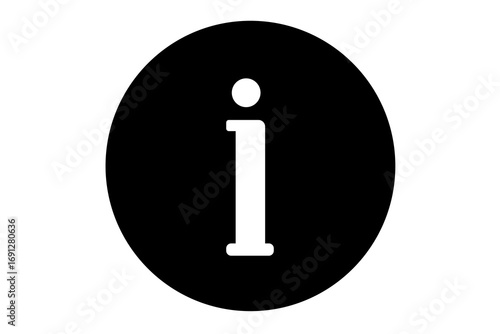 Obraz na płótnie White info icon on black circle for information and help