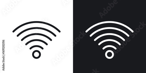 Wifi Signal icons in flat and thin stroke style