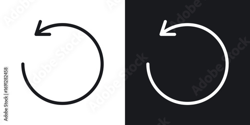 Reset icons in flat and thin stroke style