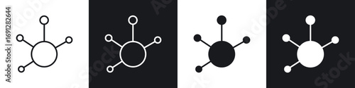 Particle icons in flat and thin stroke style
