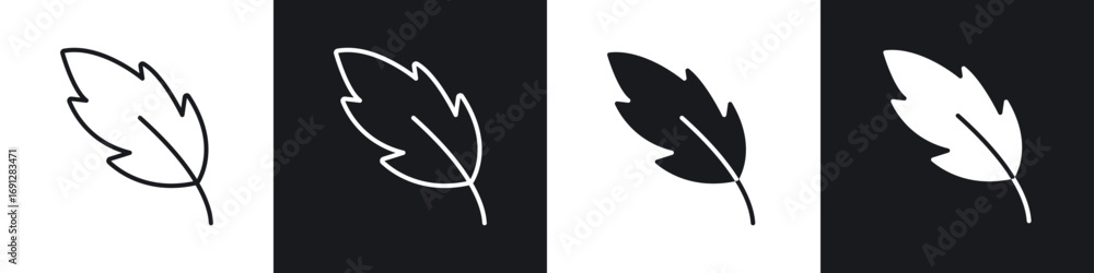 Obraz premium Feather icons in flat and thin stroke style