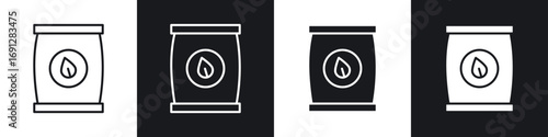 Fertilizer icons in flat and thin stroke style