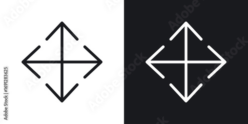 Drag icons in flat and thin stroke style