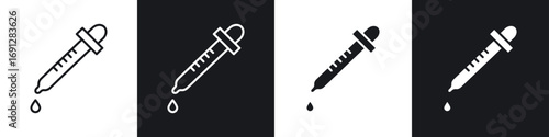 Dropper icons in flat and thin stroke style
