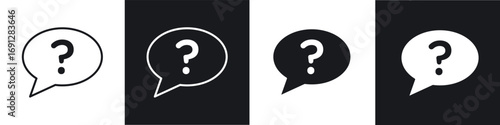 Doubts button icons in flat and thin stroke style