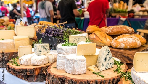 Cheese and Bread at Farmers Market