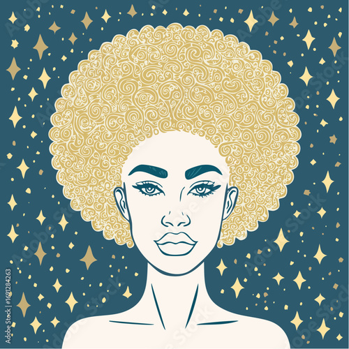 zenith zigzag afro logo for lunar-night balm and salon branding