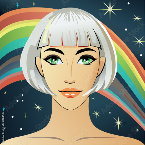 aurora borealis bob crest for illuminating day serum and salon identity