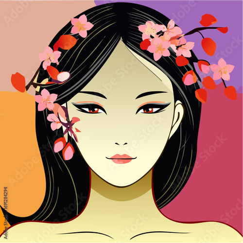 cherry blossom cascade logo for brightening essence and spa branding
