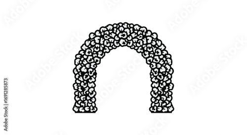 Archway adorned with delicate floral arrangements, creating a beautiful and romantic entrance.