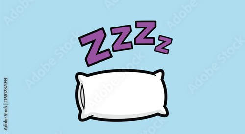 Sleepy Pillow Illustration with Zzz