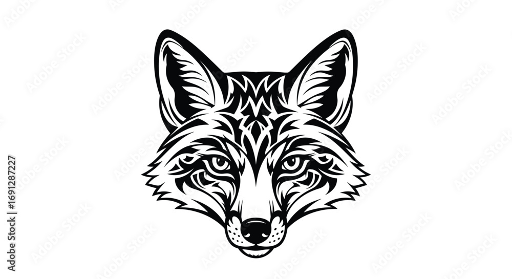 Fototapeta premium Stylized Wolf Head Illustration