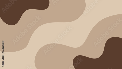 Vintage vector cartoon drawing of a brown dog silhouette on a brown spotted background