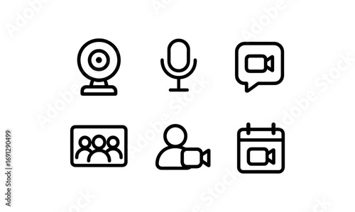 Minimalist communication icons for virtual meetings and remote collaboration