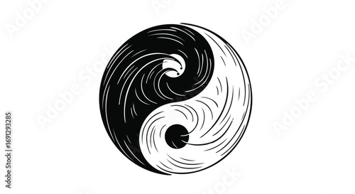 Black and white Yin Yang symbol representing balance and harmony