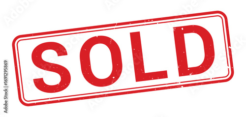 Sold stamp, Sold sign on red ink, Sold vector, Sold sticker, Sold sticker, Sold distressed texture on white background