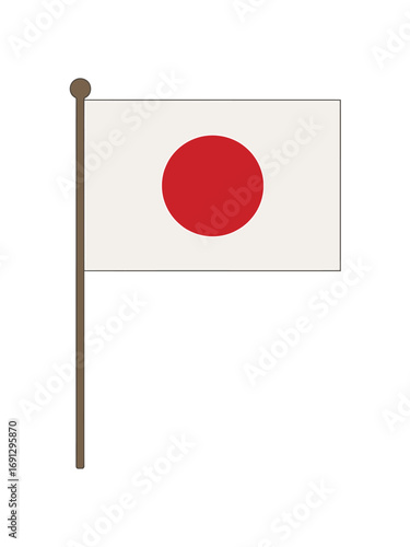 Japan national flag illustration waving symbol of japanese culture and identity with a minimalist design for web or print