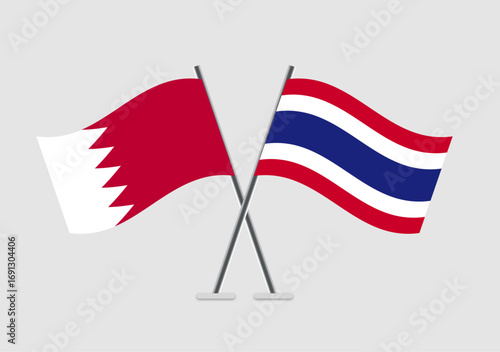 Bahrain and Thailand  vector flags for cultural identity visuals