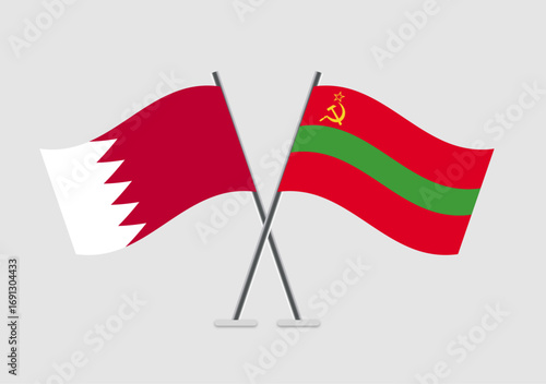 Bahrain and Transnistria vector flags image for banner or brochure