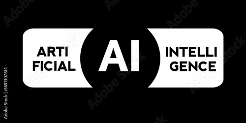 Artificial intelligence AI vector icon symbol. AI system icon. Artificial intelligence icon vector. 