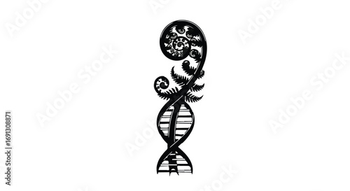 Symbolic fusion of nature's growth and genetic science, representing life's intricate blueprint.