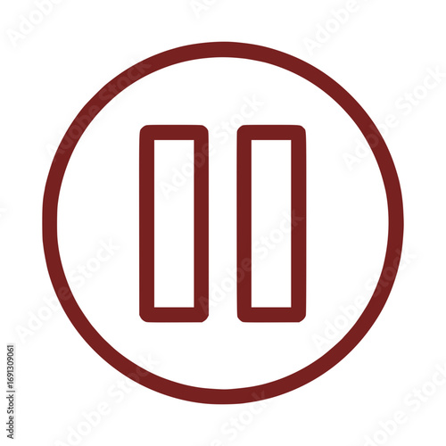 Pause icon graphic for media players and control interfaces, break time symbol, vector origin for scalability