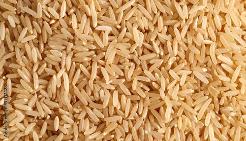 Brown rice grains close-up
