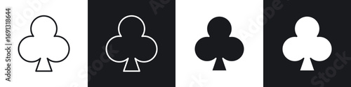 Card-club icon symbol collection on white background.