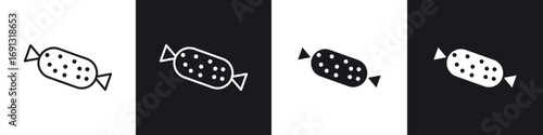 Candy-sweet icon symbol collection on white background.
