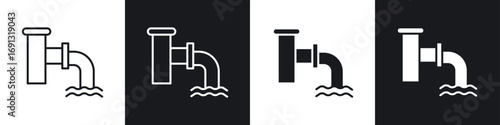 Wastewater icon symbol collection on white background.